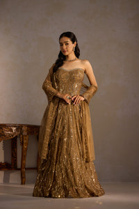 Golden Corset
Sequin Lehenga