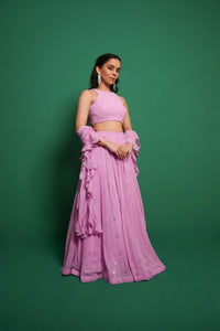 Hand Work Georgette Lehenga