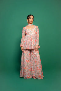 GEORGETTE FLORAL SHARARA SET