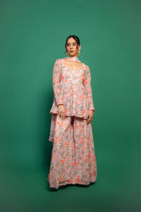 FLORAL GEORGETTE SHARARA SET