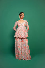 FLORAL GEORGETTE SHARARA SET