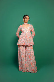 GEORGETTE FLORAL SHARARA SET