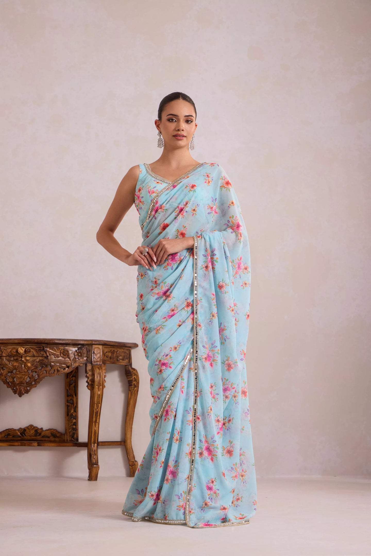 Floral Georgette Saree