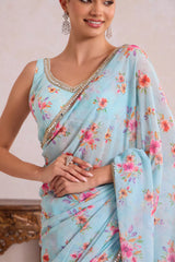 Floral Georgette Saree