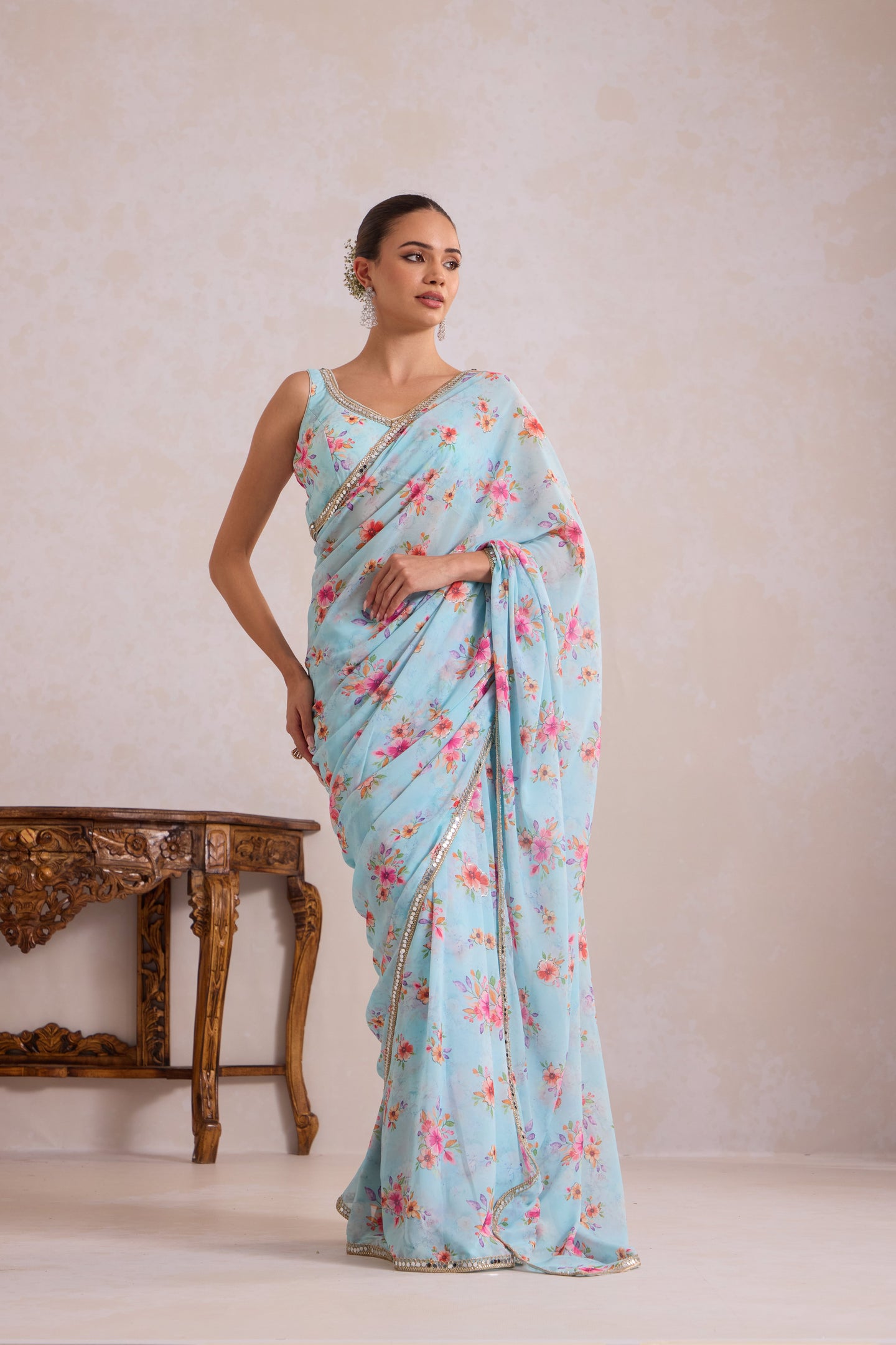 Floral Georgette Saree