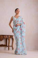 Floral Georgette Saree