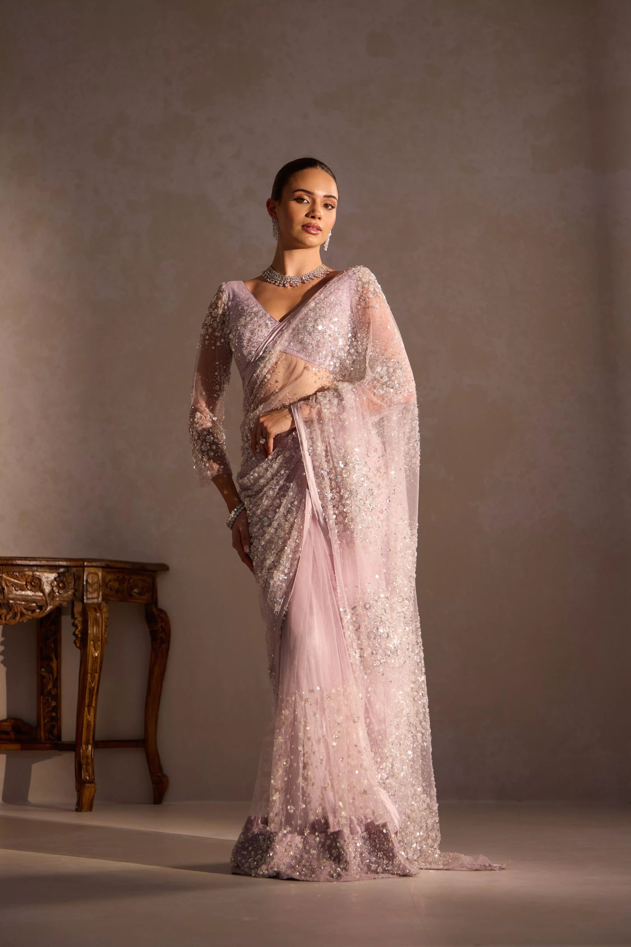 Chandrama Mirror Work Saree