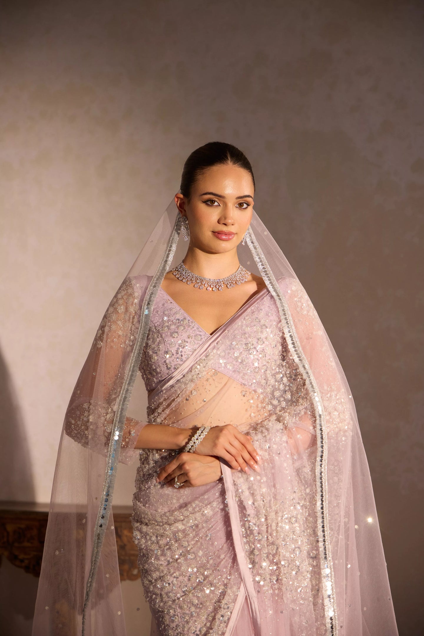 Chandrama Mirror Work Saree