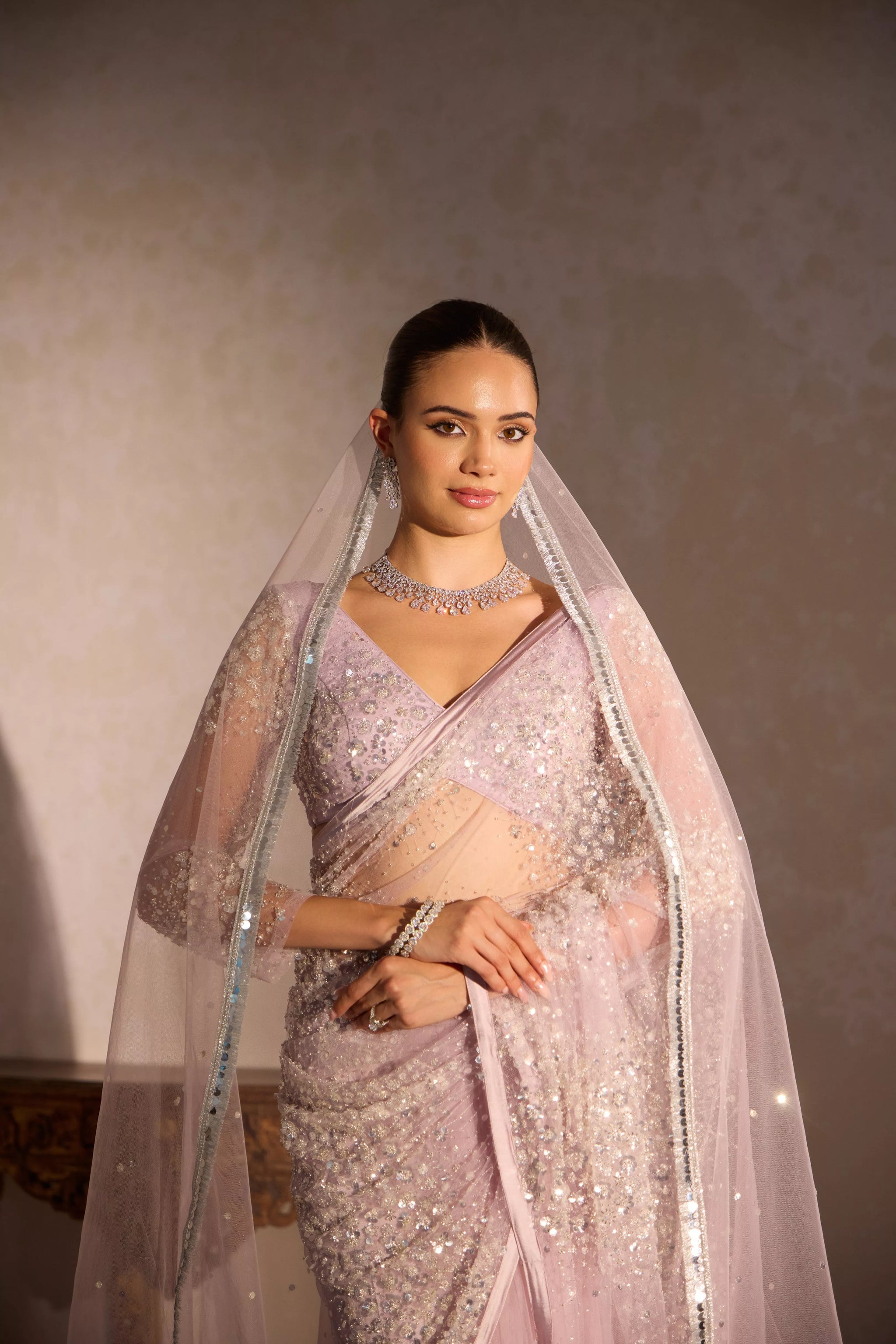 Chandrama Mirror Work Saree