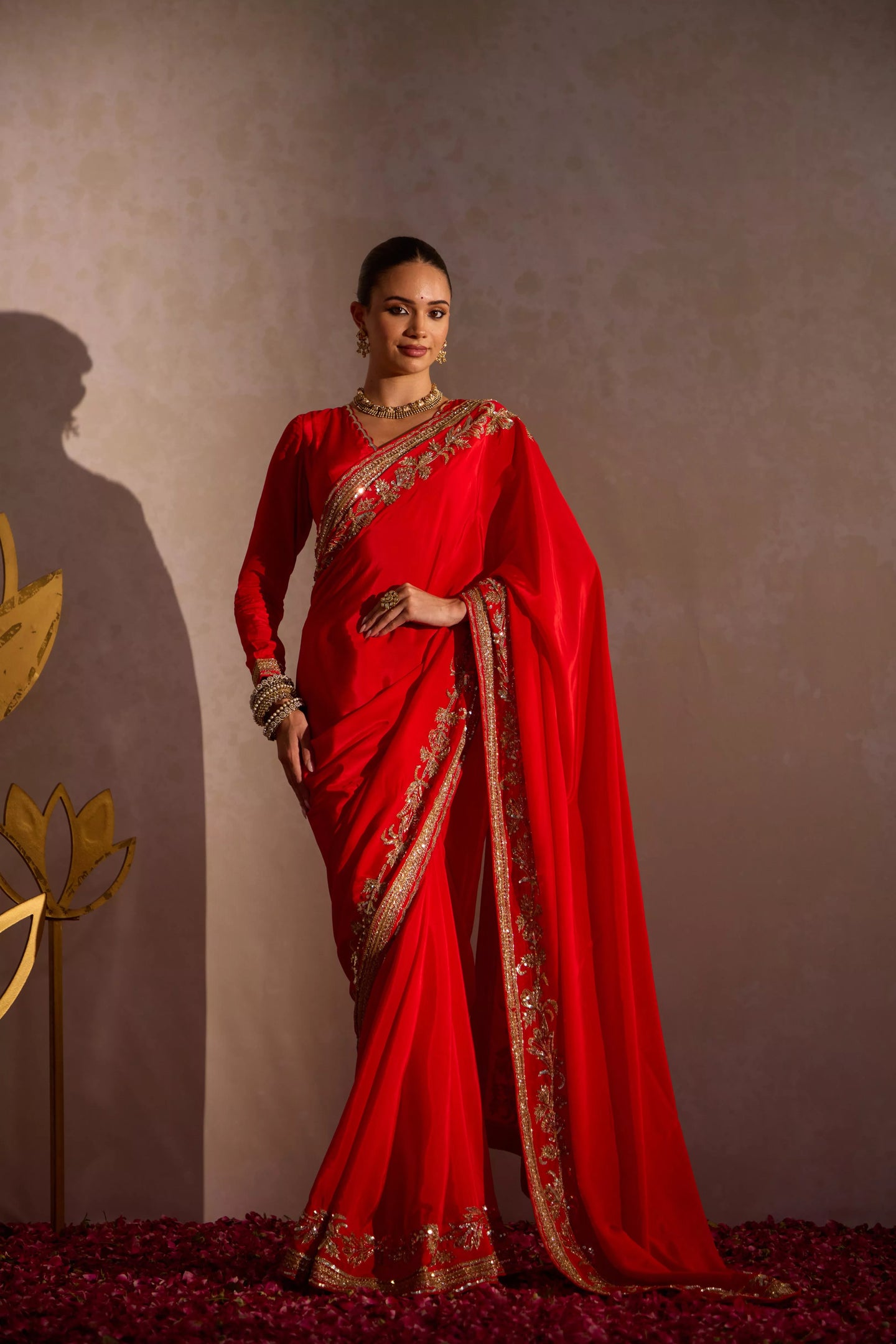 Phool Hand Work Bridal Saree