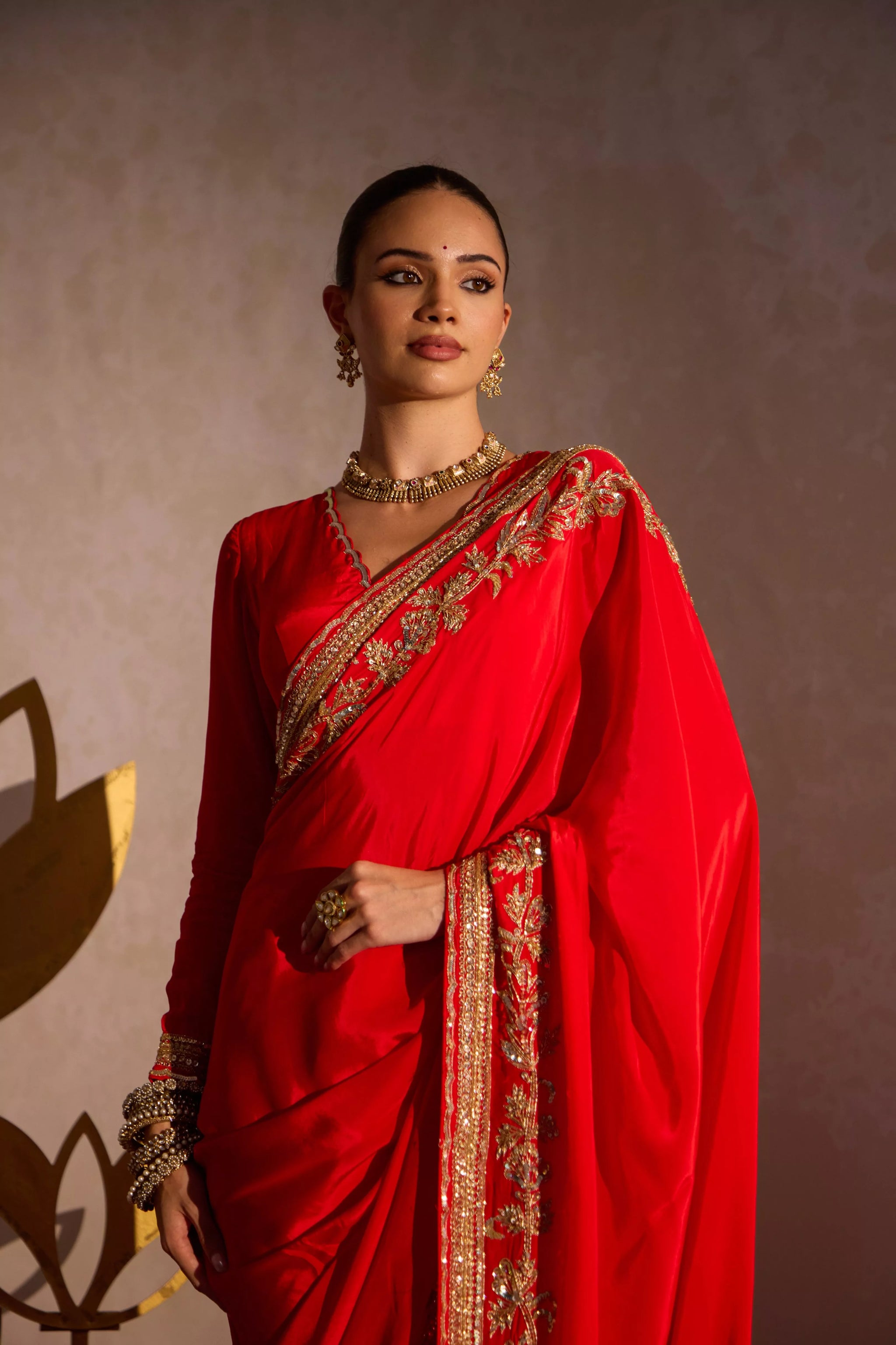 Phool Hand Work Bridal Saree