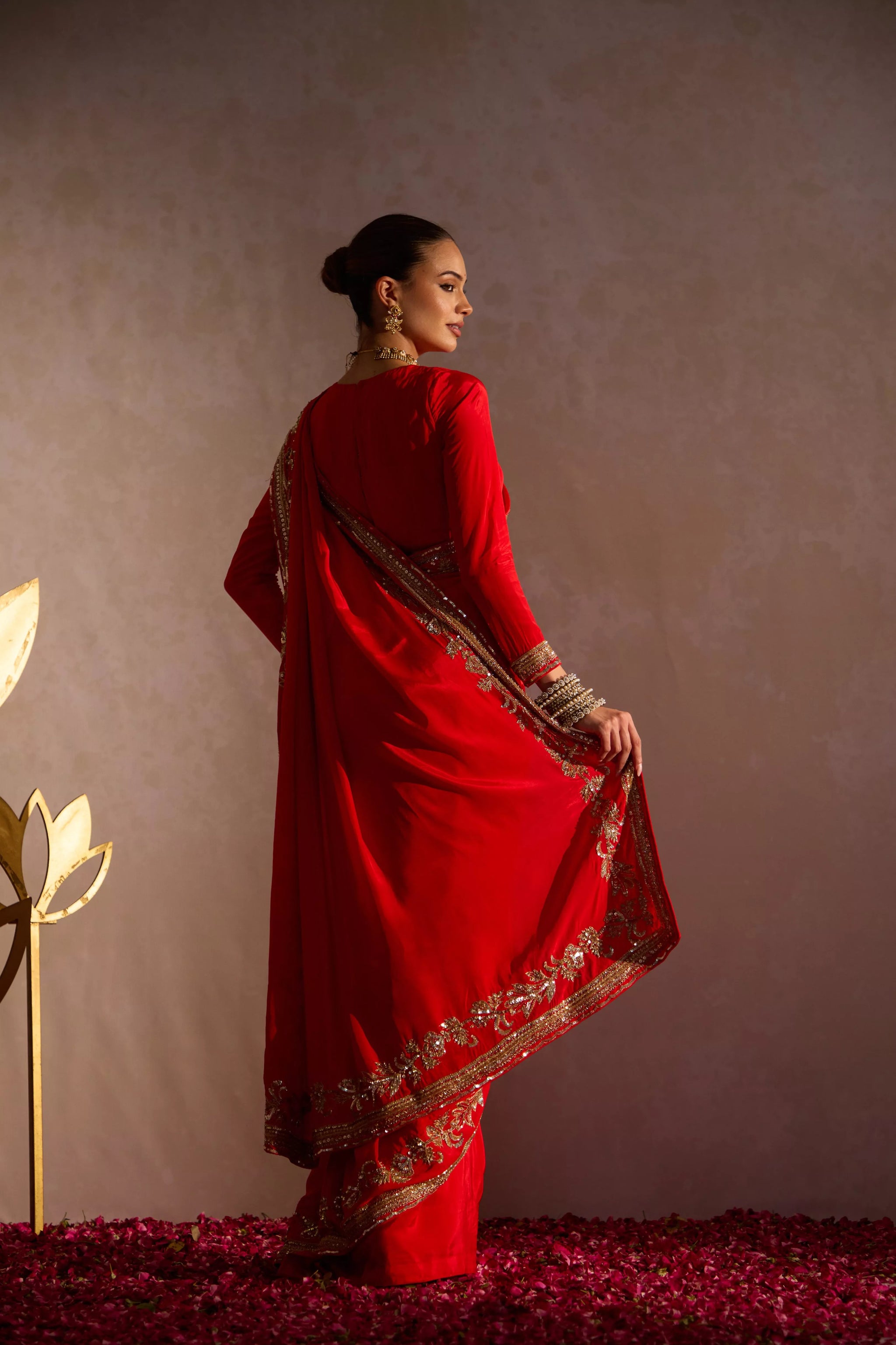 Phool Hand Work Bridal Saree