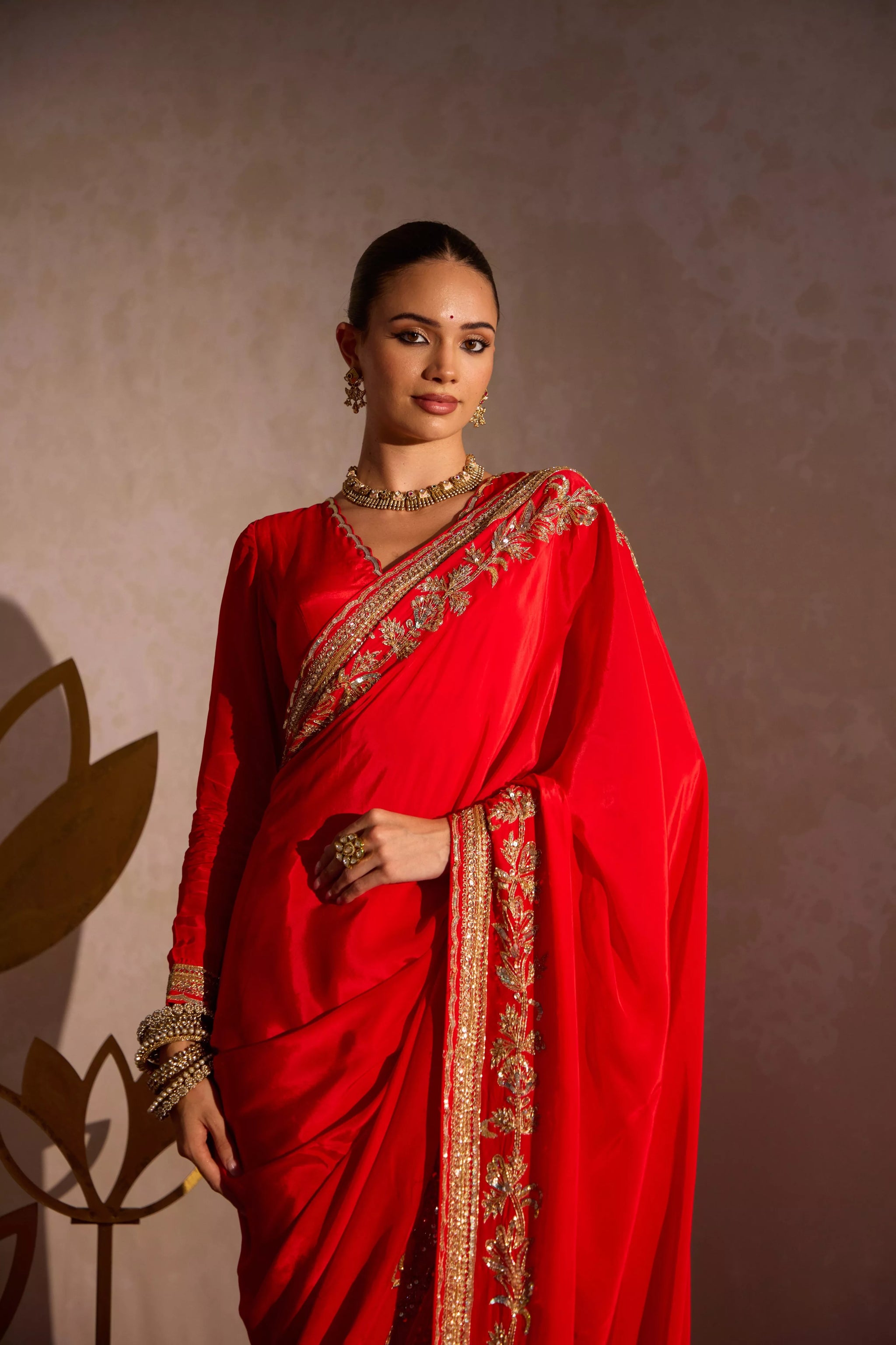 Phool Hand Work Bridal Saree