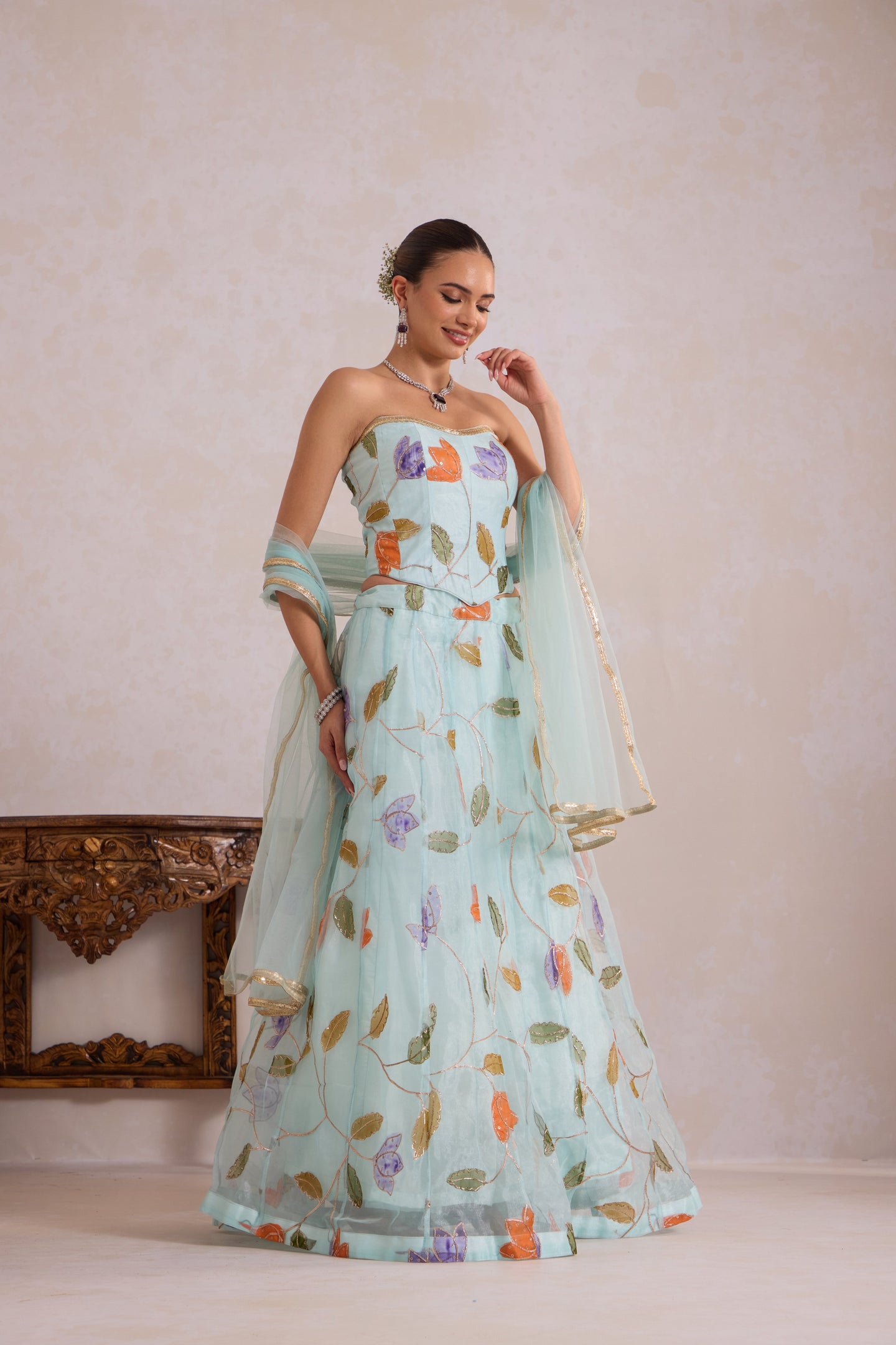 Light Blue Tulip Lehenga