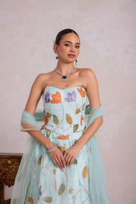Light Blue Tulip Lehenga