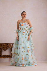 Light Blue Tulip Lehenga