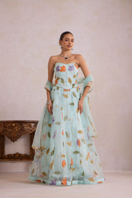 Light Blue Tulip Lehenga