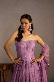 Purple Croset Sequence Lehenga