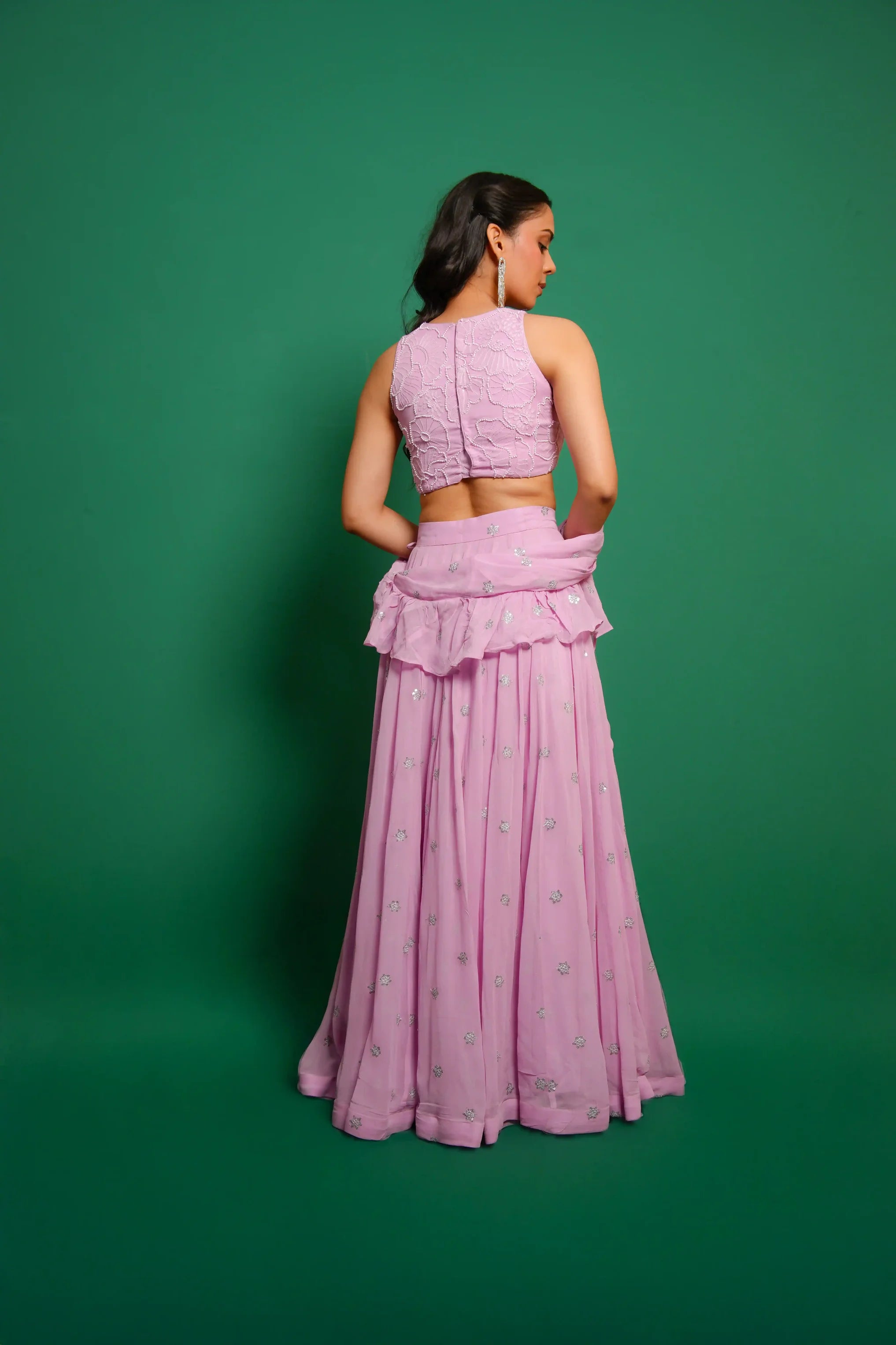 Hand Work Georgette Lehenga