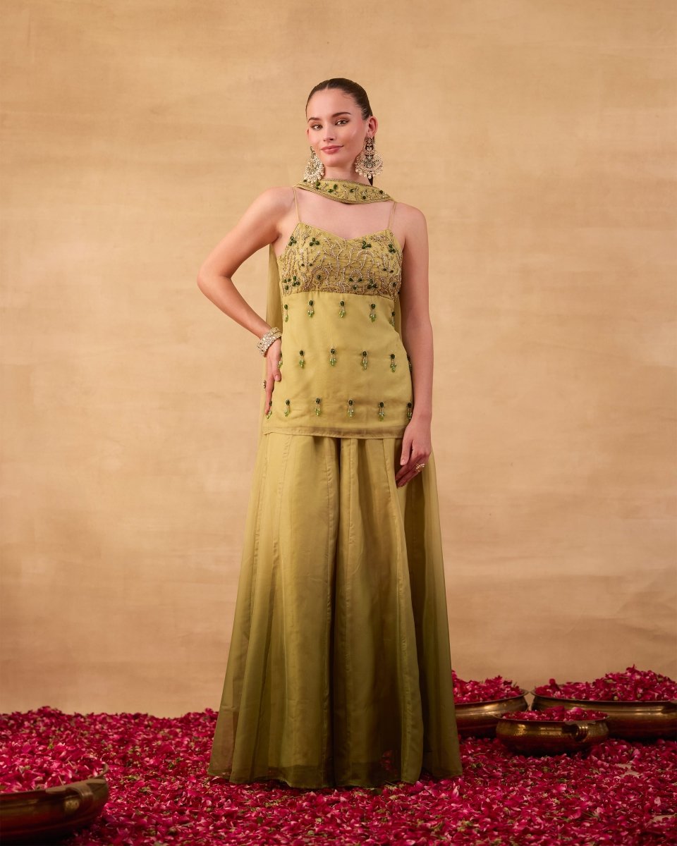 Pista Green Sharara Suit - AgapiSharara Set