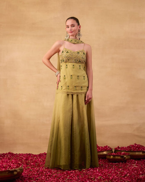Pista Green Sharara Suit - AgapiSharara Set