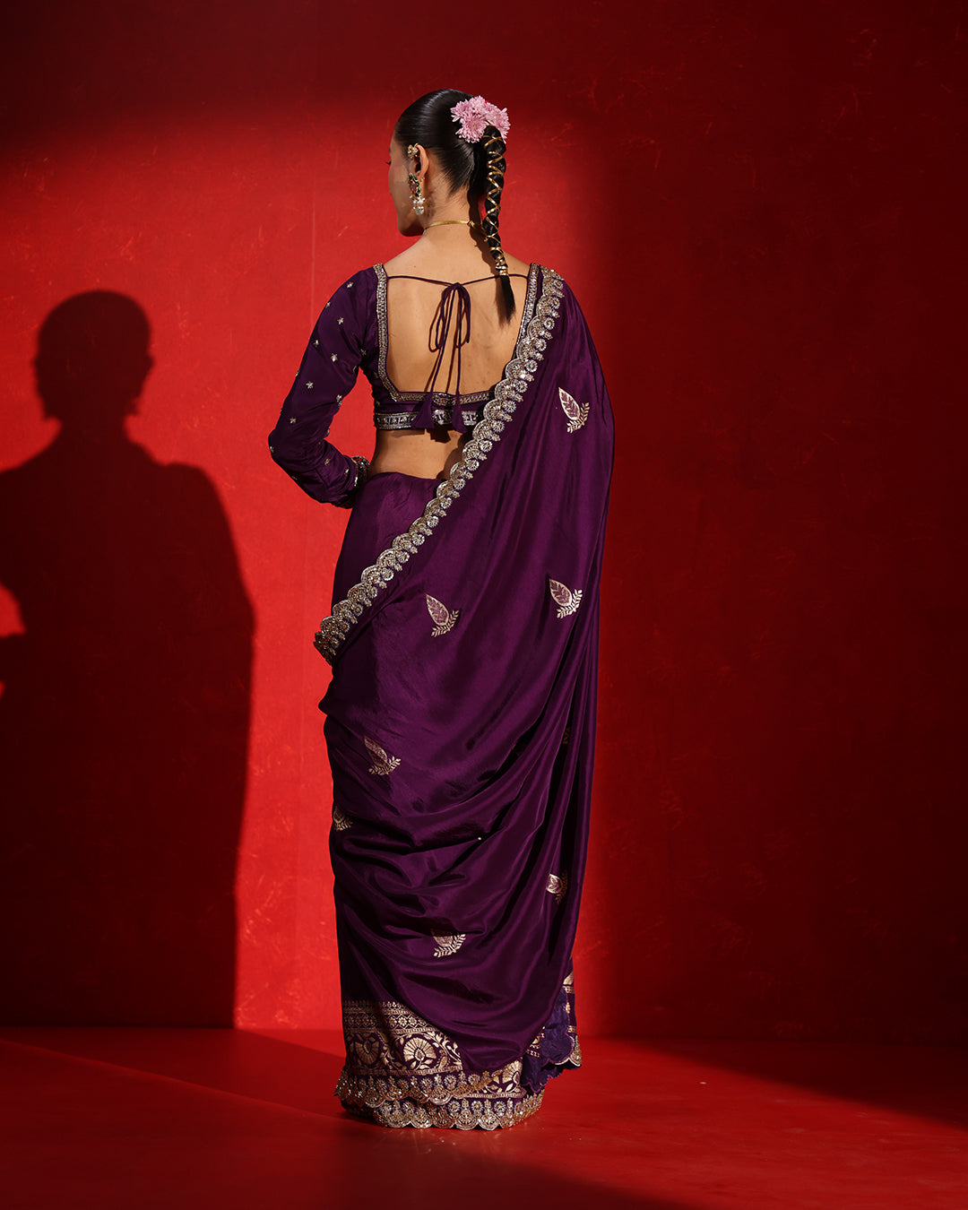 Maharani Deep Plum Saree