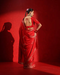 Apsara Classic Red Saree