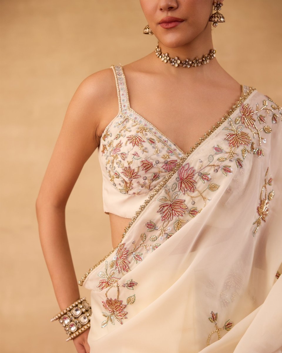 Off White Saree - AgapiSarees