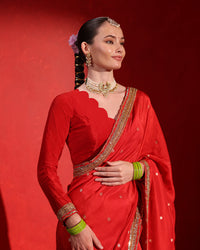 Scarlet Red Heritage Saree