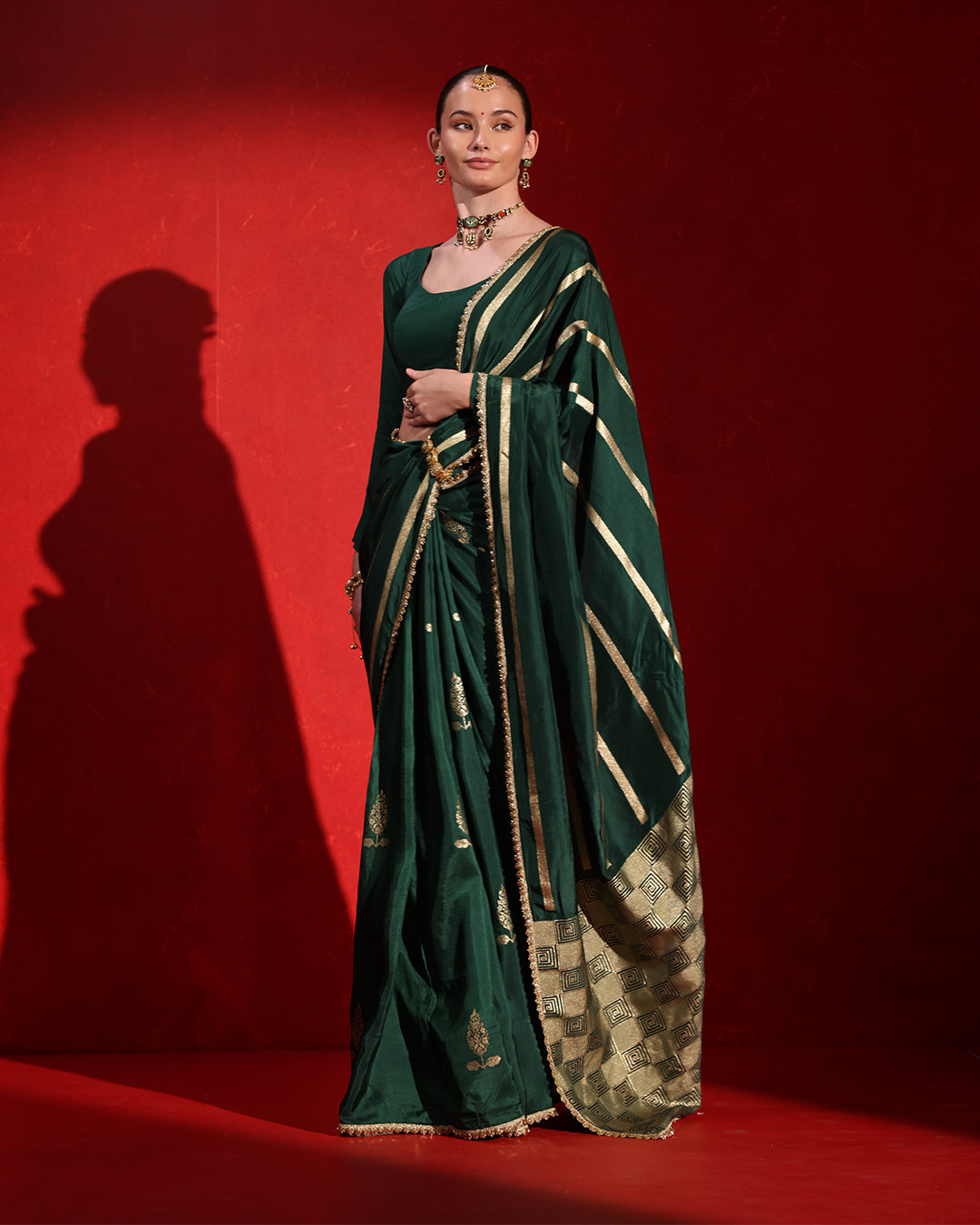 Emerald Green Saree