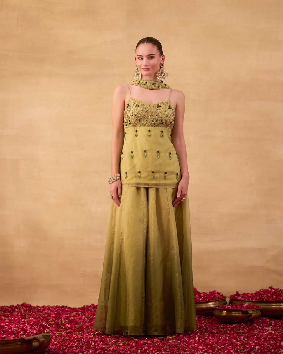 Pista Green Sharara Suit - AgapiSharara Set