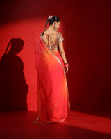 Coral Orange Saree