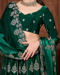 Inara Emerald Lehenga Set for Wedding & Festive Wear - AgapiLehengas