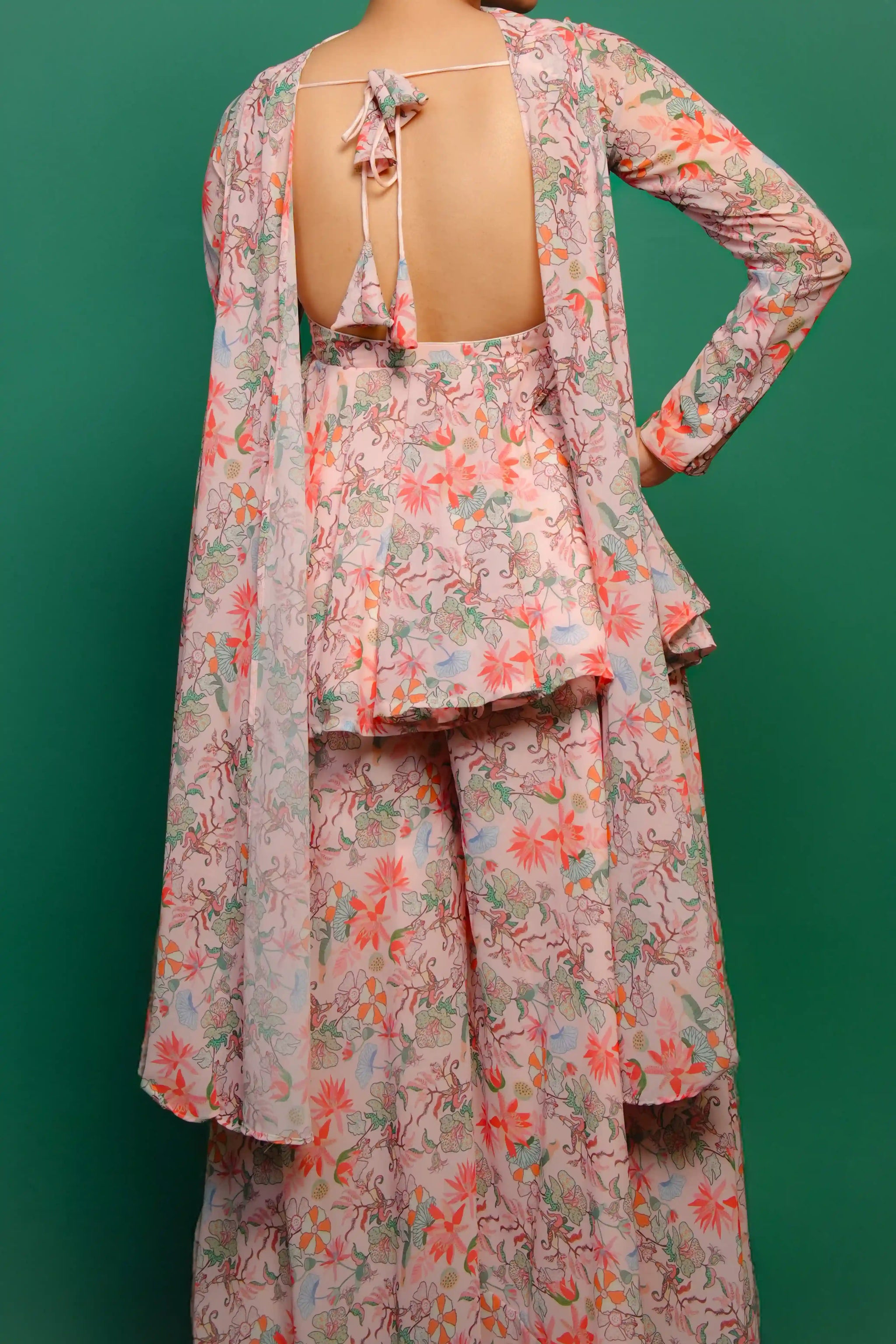FLORAL GEORGETTE SHARARA SET