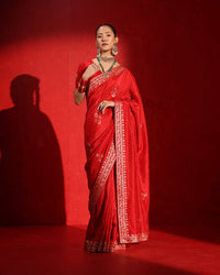 Apsara Classic Red Saree