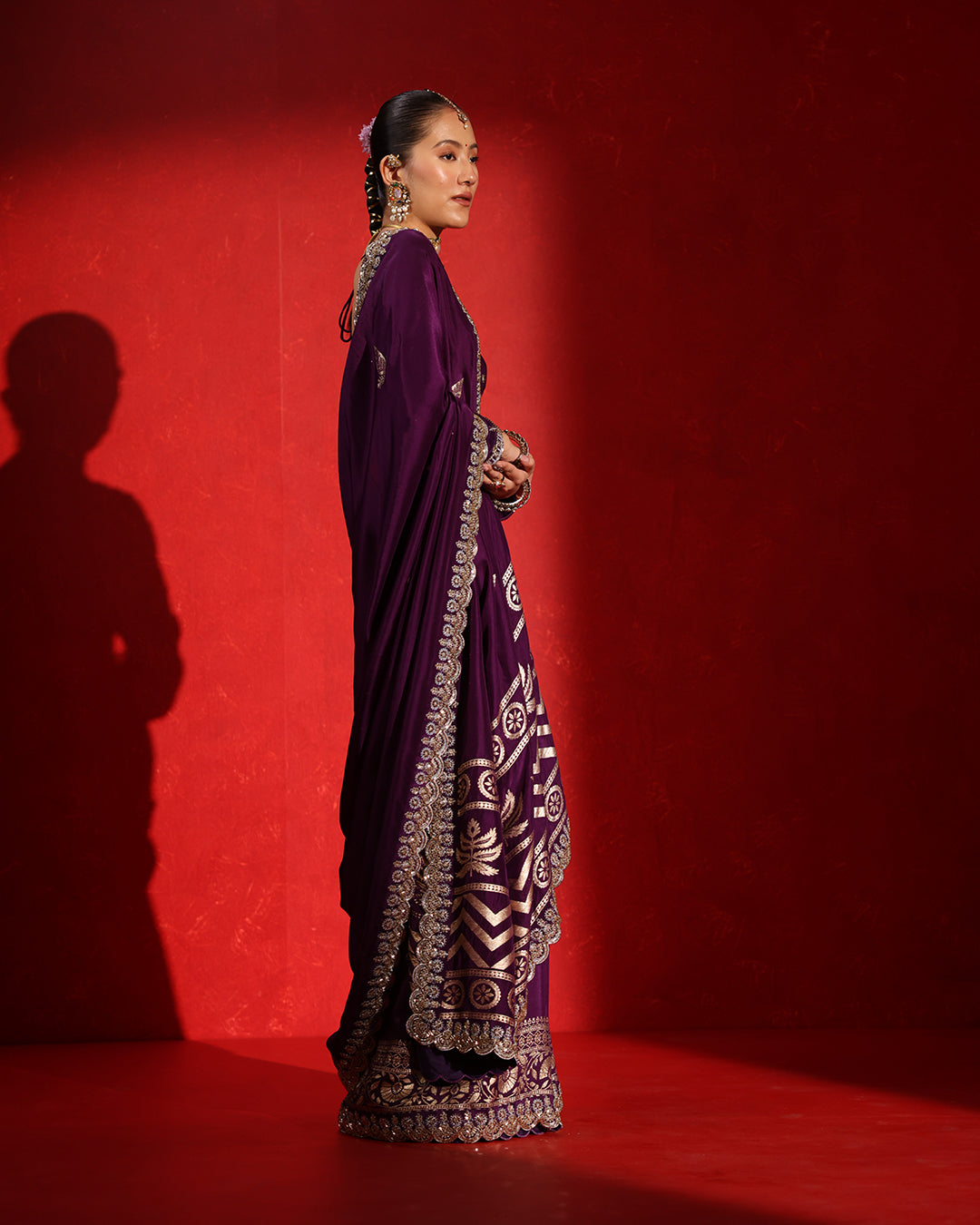 Maharani Deep Plum Saree