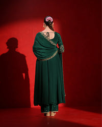 Deep Green Embellished Anarkali Suit