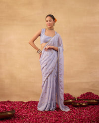 Powder Blue Saree - AgapiSarees