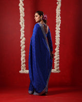 Neel Blue Full-Sleeve Blouse Saree