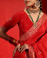Apsara Classic Red Saree