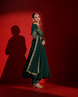 Deep Green Embellished Anarkali Suit