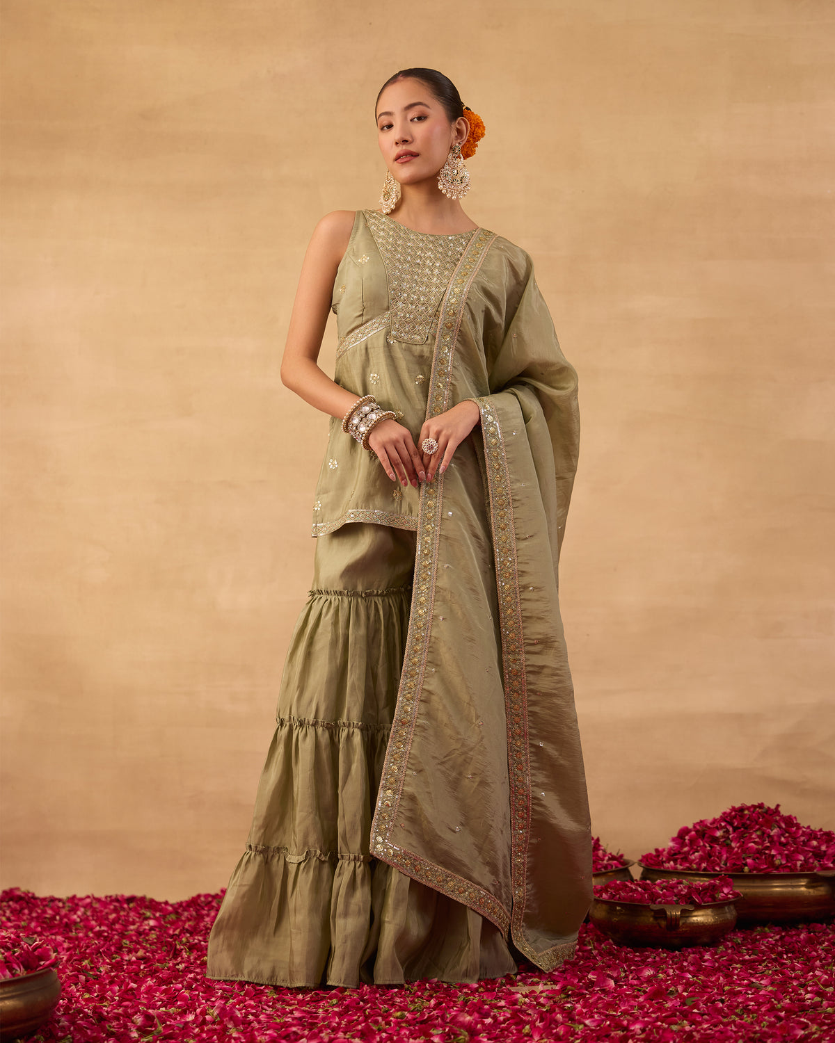 Mint Shaded Gharara Suit