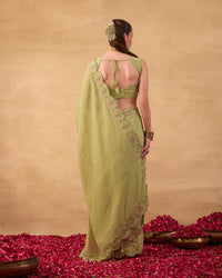 Dusty Green Saree