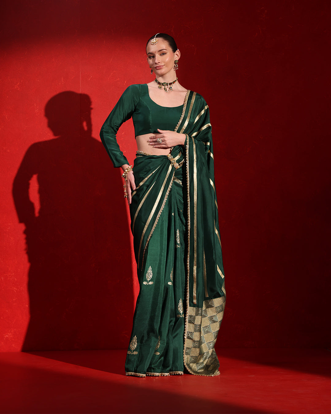 Emerald Green Saree