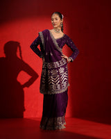 Maharani Deep Plum Saree
