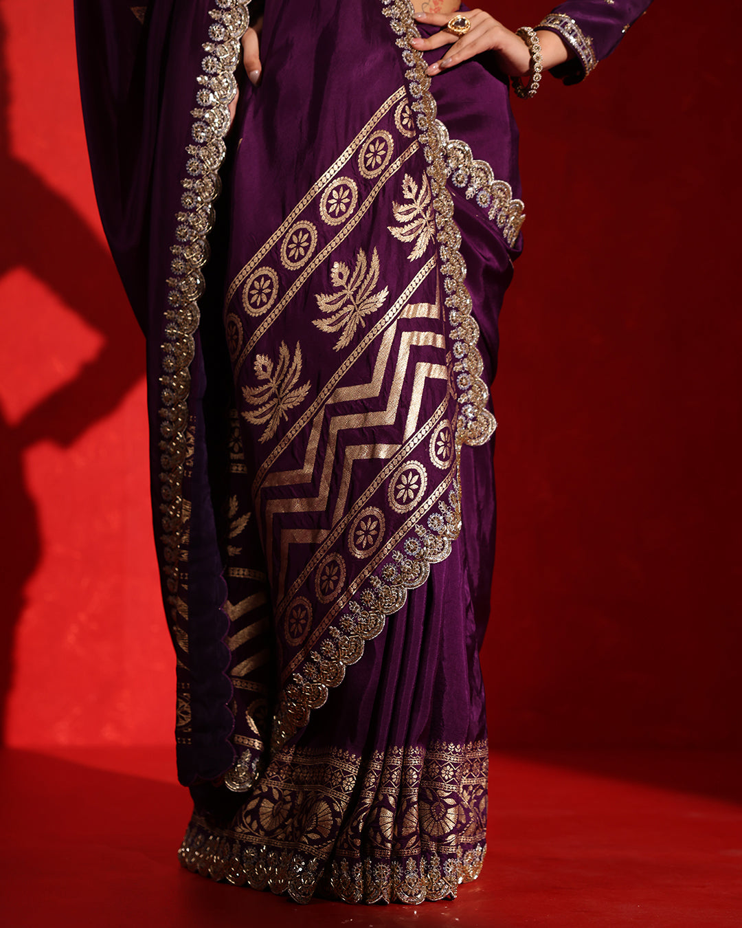 Maharani Deep Plum Saree