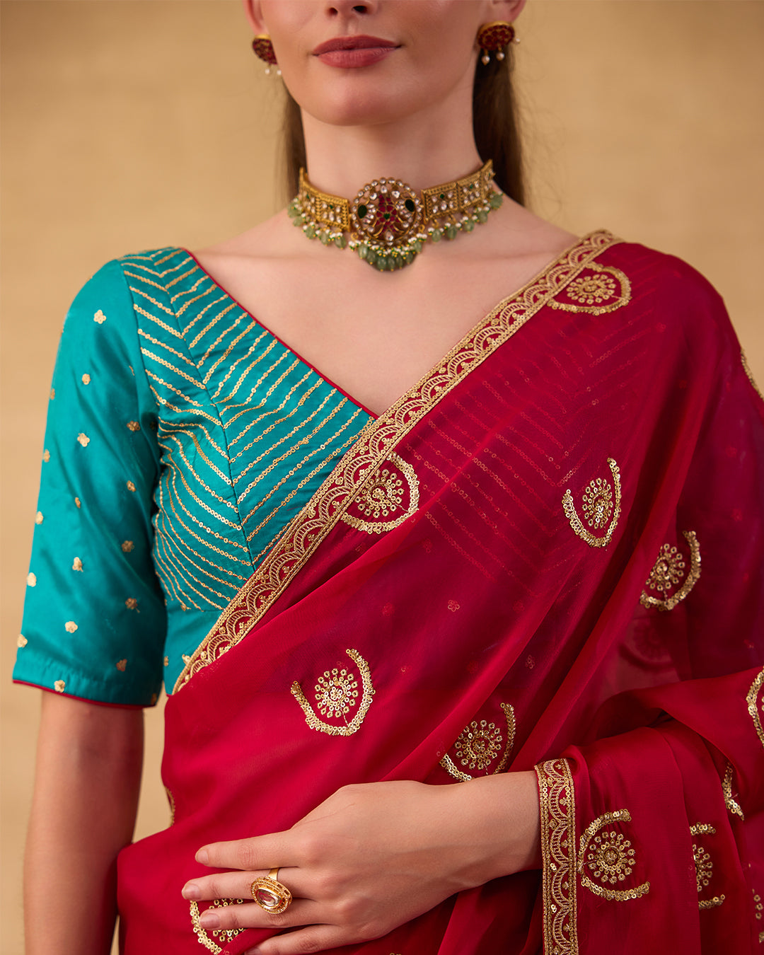 Deep Pink Saree