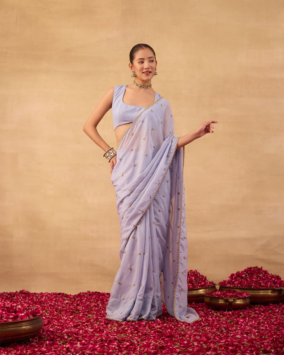 Powder Blue Saree - AgapiSarees