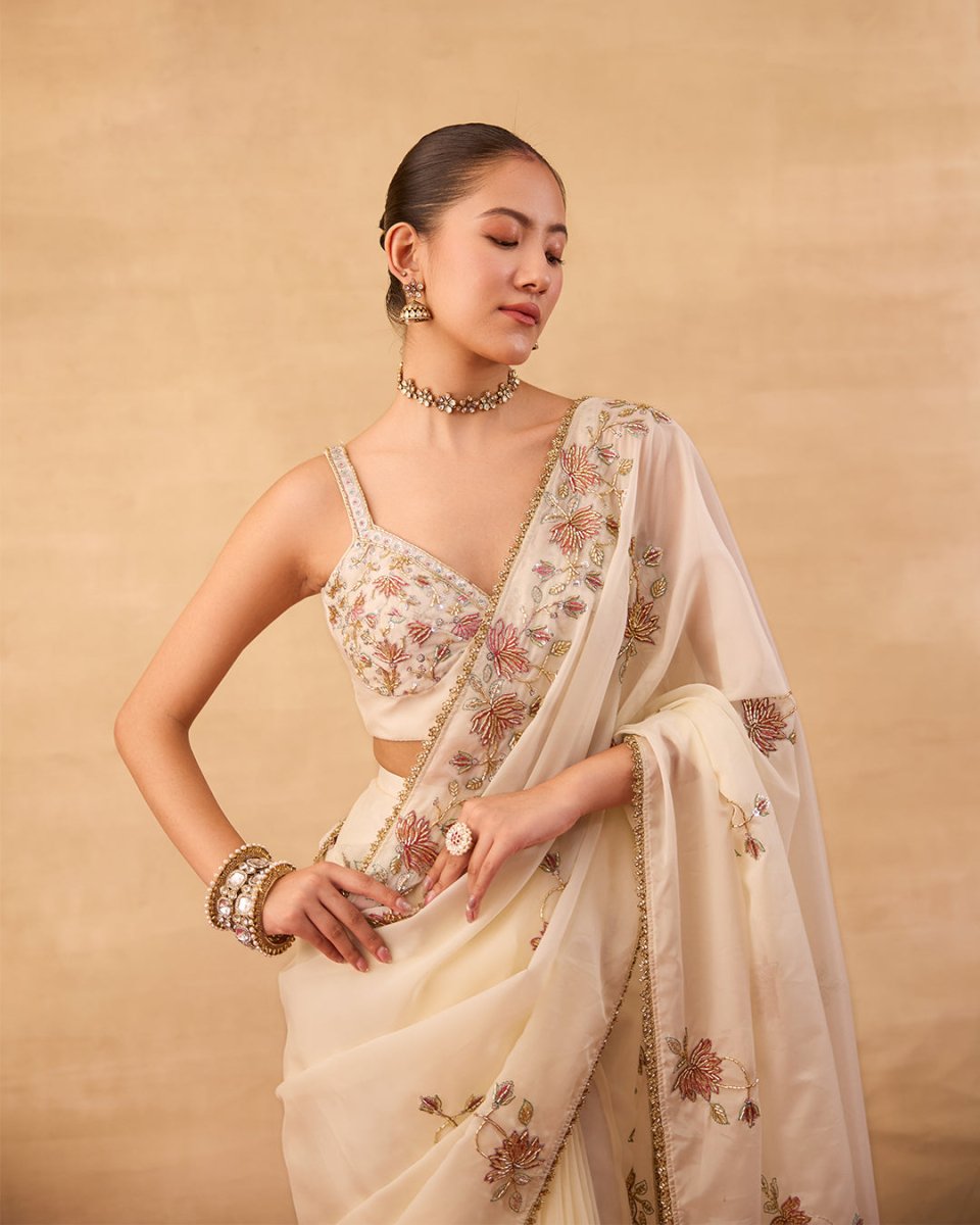 Off White Saree - AgapiSarees