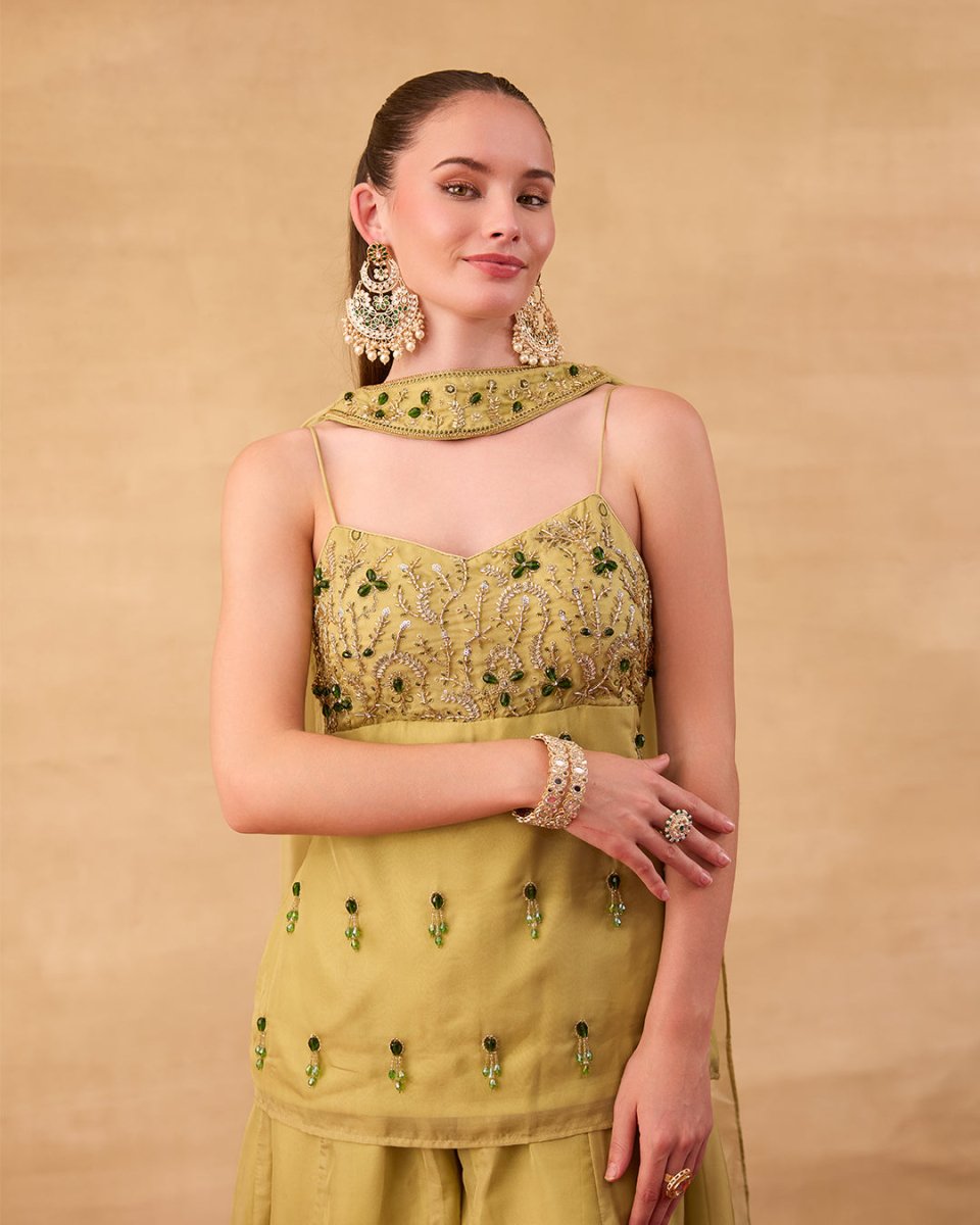 Pista Green Sharara Suit - AgapiSharara Set